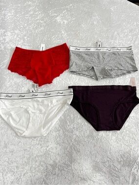 Victoria's Secret & PINK Lot Of Four Underwear Panties Brief Size X-Small